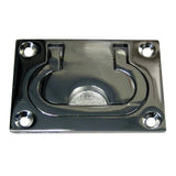 Whitecap Flush Pull Ring Polished Brass 3 x 2