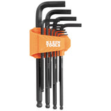 Klein Tools BLS10M 10Key Metric Hex Key Caddy Set, LStyle BallEnd Keys, Sizes 1.5 to 10mm, HeatTreated, Black Phosphate