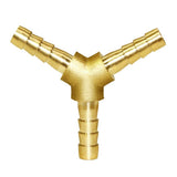 Joywayus 1/8 Hose Barb Y Shaped 3 Way Union Fitting Adapter Intersection/Split Brass Water/Fuel/Air