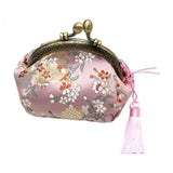 Merishopp 4XwomenS Buckle Coin Purses Floral Change Clasp Closure Pink