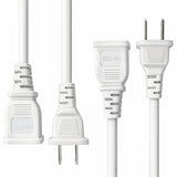 10FT Polarized US 2-Prong Male to Female Extension Power Cable,18AWG 10A 125W Outdoor Flat White Extension Cord Indoor Use for T