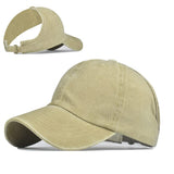 Swook Stonewash Baseball Ponytail Cap For Womens Girls High Ponytail Bun Cap Hat Half Top Sport Adjustable Cotton Women Girls Su