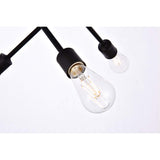 Living District Axel 6-Light Mid-Century Metal Flush Mount In Black