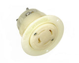 Leviton 7409C 20 Amp, 120/208 Volt 3PY, Flanged Outlet Locking Receptacle, Industrial Grade, NonGrounding, White