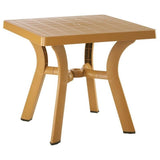 Compamia Viva 31 Resin Square Patio Dining Table in Teak Brown, Commercial Grade