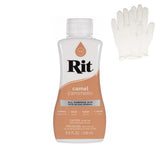 Rit Dye - Liquid Fabric Dye for Crafting, Clothing, and D cor - 8 oz. Bottle - Camel (Gloves Included)