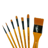 Prescent Artist Paint Brush Set, 7 Pieces, For Water, Acrylic And Oil Colors