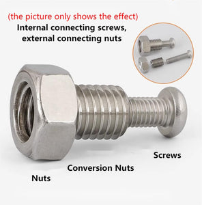 10pcs 15mm Male Female Thread Reducing Nut, Stainless Steel Thread Reducing Nut for Used Aviation Automobiles Steam Turbines