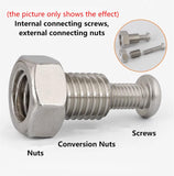 10pcs 15mm Male Female Thread Reducing Nut, Stainless Steel Thread Reducing Nut for Used Aviation Automobiles Steam Turbines