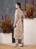 Gosriki Women'S Cotton Blend Straight Printed Kurta With Pant (Bhutam Beige-Gs_Xxl_Beige_Xx-Large),Beige,2,B0D5VKH4QH