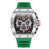 Giordano Multifunction Watch - With Day, Date, And 24-Hour Sub-Dials | Water Resistant Square Dial Unique Design Wrist Watch For