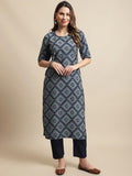 Pinkmint Kurta Set For Women Ll Printed Kurti & Pant Set Ll Combo Kurta Set Ll (Pack Of 2) Multicolor-Blue 2Xl