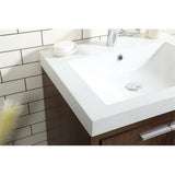 Elegant Decor Wyatt 24 Aluminum Alloy And Mdf Single Bathroom Vanity In Walnut