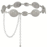 Ajus Belts For Women And Girls Stylish Kamarbandh Kamar Chain Waist Belt For Dresses Jeans Saree (Silver)