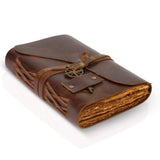 Yojo Craft Antique Handmade Deckle Edge Vintage Paper Leather Bound Journal Book Of Shadows Leather Sketchbook Drawing Jo