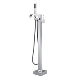 Artiqua Freestanding Bathtub Faucet Tub Filler Faucets Chrome Floor Mount Brass Single Handle with Hand Shower