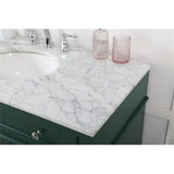 Elegant Decor Park Avenue 42 Metal Mdf Marble Single Bathroom Vanity In Green