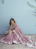 Satrani Womens Cotton Self Woven Saree With Unstitched Blouse Piece (3095S732N_Light Pink & White)
