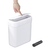 funest Bathroom Small Trash Can with Lid,10L / 2.7 Gallon Slim Garbage Bin Wastebasket with Press Top Lid for Bedroom,Rv,Office,