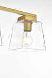 Living District Merrick 3-Light Iron & Glass Bath Sconce In Chrome/Clear