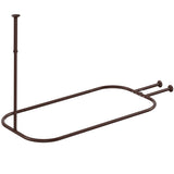 Shower Curtain Rod Hoop Square Shape Bathroom Heavy Duty No Rust Oval Shower Rod 58.3x24 for Clawfoot Tub,for Free Standing Tubs