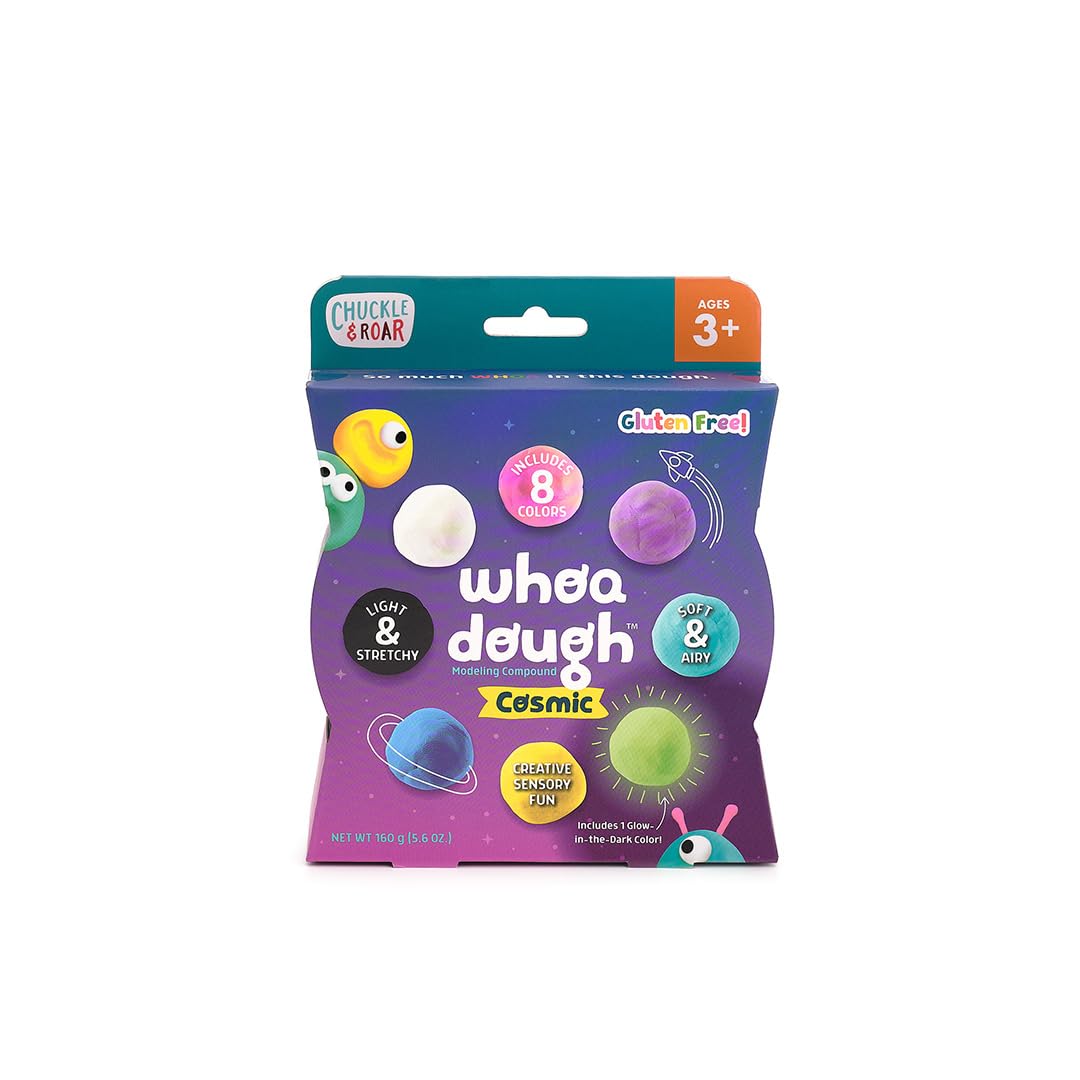 Chuckle & Roar - Whoa Dough Cosmic Colors - Tactile Kids Dough - Fun Arts and Crafts Time for Preschoolers - Safe Formula for Ki