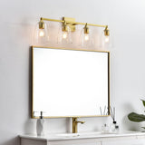 Living District Gianni 4-Light Iron & Glass Bath Sconce In Brass/Clear