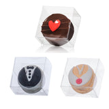 RomanticBaking 100pcs 2.172.171.38 Inch Chocolate Covered Mini Cookies Boxes Strawberry Macaron Boxes Clear Bakery Boxes
