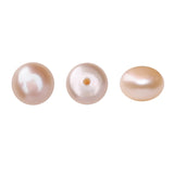 BEADIA Natural Half Drilled Pearl Beads Pink 6.5-7mm 12pcs AAA Freshwater Cultured Loose Gemstone Beads for DIY Stud Earring Jew