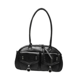 Merishopp Women Underarm Bag Portable Black Clutch Bag For Shopping Birthday Traveling