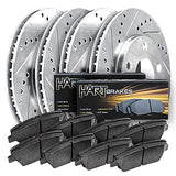 Hart Brakes Front Rear Brakes and Rotors Kit |Front Rear Brake Pads| Brake Rotors and Pads| Ceramic Brake Pads and Rotors - PHCC