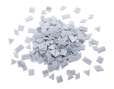 Lanyani 200 Pieces Glass Mosaic Tiles, 4-Shapes Mixed Stained Glass Pieces Tile for Crafts,Light Grey