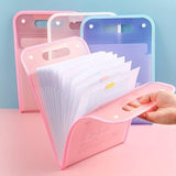 Henlys 13 Layer A4 Paper File Folder MultiLayer Expanding Document Organizer, Portable Student & Office Storage Bag Multico