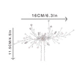 Barode Rhinestones Bridal Wedding Hair Pins Silver Flower Hairpin Pearl Bride Hair Accessories for Women and Girlss (Silver)