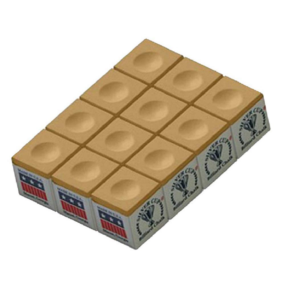 Silver Cup Camel Billiard Chalk Box Of 12 Usa