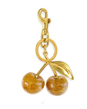 Purse charms for handbags bag charms, Gold Cherry Purse Chain Charm Gold Key Ring Clip Bag Charm for Handbags Accessories, Cute 