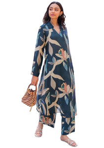 Gosriki Women'S Rayon Blend Straight Printed Kurta With Palazzo (Pitama Blue-Gs_M_Blue_Medium),Blue,,B0DFCGC1M8