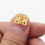 SHRJ 100Pcs Mini Brass Hinges Hardware 10 x 8mm 180 Degree Miniature Furniture Wooden Box Jewelry Chest Box Dollhouse Cabinet DI