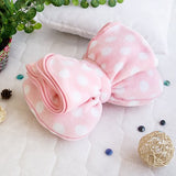 [Pink Bow] Fleece Throw Blanket Pillow Cushion/Travel Pillow Blanket (29.5 by 35.4 inches)