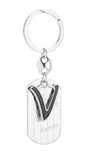Caristo English Alphabet Letter V (Kc2) Silver Metal Name Keychain For Car Bike Men Women Kids