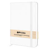 Jhingalala B5 Size White Pu Leather Cover Hard Bound Undated Journal Notebook Diary With Elastic Closure And Ribbon Bookmark | 8