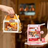 Wowood DIY Mini House Building Miniature Kit Milkbox, Miniature Lifestyle Bookshelf Decoration, Cute Craft Kits for Women or Gir