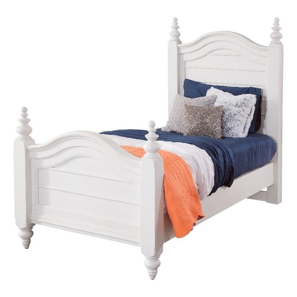 American Woodcrafters Rodanthe Twin Size Dove White Wood Panel Bed