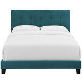 CasaFoyer Amira Performance Velvet Full Platform Bed | Chic & Comfortable | Stain-Resistant Fabric | Button-Tufted Headboard | Durable Wood Frame | Non-Marking Foot Caps | Reinforced Center Beams | Fits Various Mattresses | Elegant Bedroom Centerpiece