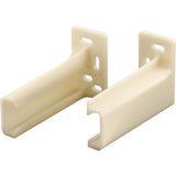 PrimeLine R 7265 Drawer Track Back Plate, 3/8 In. x 1 In., Plastic, OffWhite (1 Pair)
