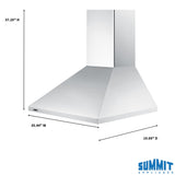 36 Wide Wall-Mounted Range Hood, Ada-Compliant