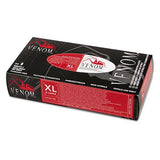 Venom Nitrile Exam Gloves, XLarge, Black, PowderFree, 90/Box