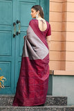 Leriya Fashion Womens Trendy Kanjivaram Soft Lichi Silk Saree With Blouse Piece (Grey)
