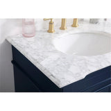 Elegant Decor Wesley 30 Steel And Solid Wood Single Bathroom Vanity Set In Blue