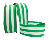 Ribbon Bazaar Grosgrain Mono Stripes 5/8 inch Emerald 20 Yards 100% Polyester Ribbon